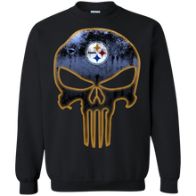 Load image into Gallery viewer, Pittsburgh Steelers Football The Punisher Skull Sweatshirt