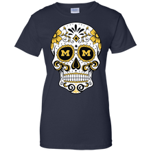 Load image into Gallery viewer, Michigan Wolverines Sugar Skull T-Shirt For Women