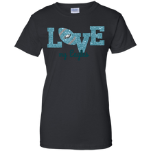 Load image into Gallery viewer, Glitter Love For Philadelphia Eagles Fans T-Shirt For Women