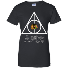 Load image into Gallery viewer, Deathly Hallows For Chicago Blackhawks And Harry Potter Fans T-Shirt For Women