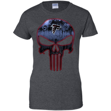 Load image into Gallery viewer, Atlanta Falcons Football The Punisher Skull T-Shirt For Women