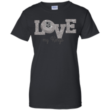 Load image into Gallery viewer, Glitter Love For Los Angeles Kings Fans T-Shirt For Women