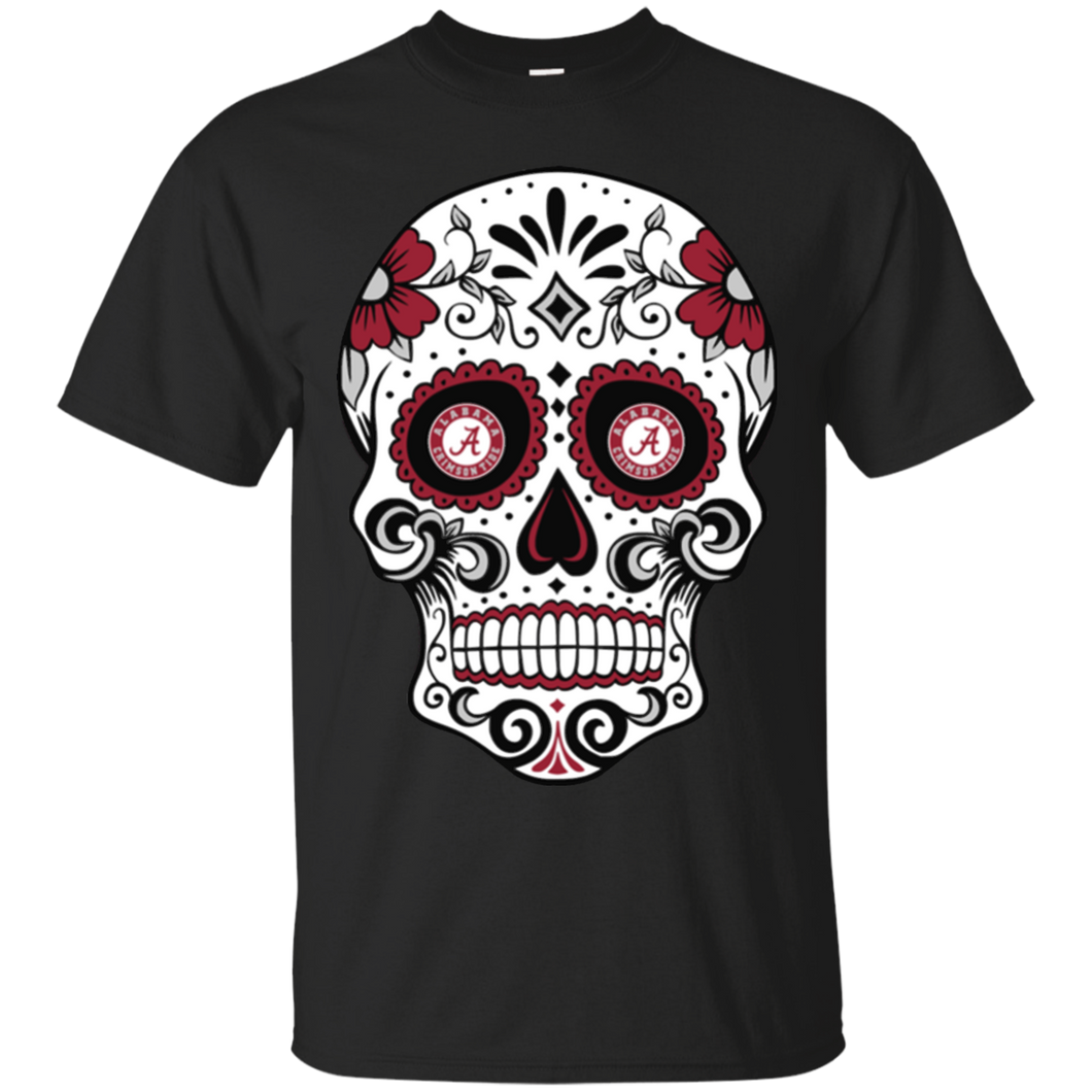 Alabama Crimson Sugar Skull T - Shirt For Men