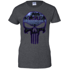 Load image into Gallery viewer, LSU Tigers Football The Punisher Skull T-Shirt For Women