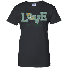Load image into Gallery viewer, Glitter Love For Green Bay Packers Fans T-Shirt For Women