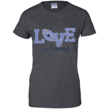 Load image into Gallery viewer, Glitter Love For Dallas Cowboys Fans T-Shirt For Women