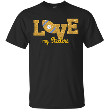 Load image into Gallery viewer, Glitter Love For Pittsburgh Steelers Fans T - Shirt For Men