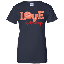 Load image into Gallery viewer, Glitter Love For Detroit Red Wings Fans T-Shirt For Women
