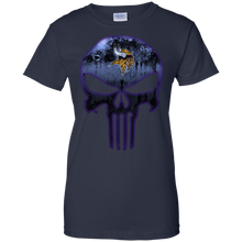 Load image into Gallery viewer, Minnesota Vikings Football The Punisher Skull T-Shirt For Women