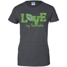 Load image into Gallery viewer, Glitter Love For Seattle Seahawks Fans T-Shirt For Women