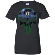 Load image into Gallery viewer, Boston Celtics Basketball The Punisher Skull T-Shirt For Women