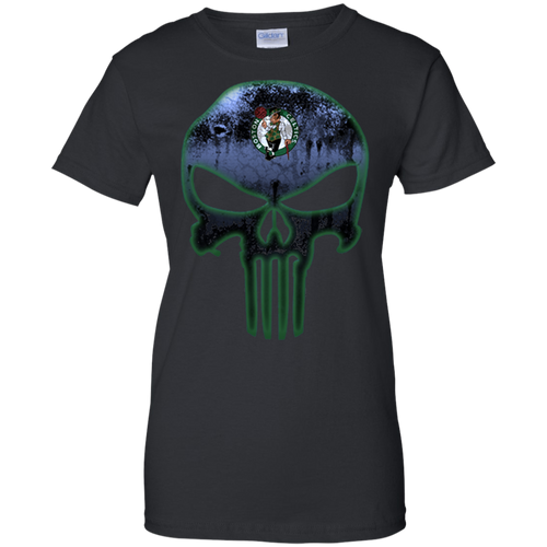 Boston Celtics Basketball The Punisher Skull T-Shirt For Women