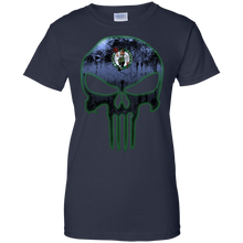 Load image into Gallery viewer, Boston Celtics Basketball The Punisher Skull T-Shirt For Women