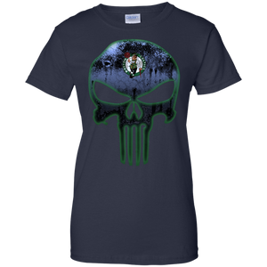 Boston Celtics Basketball The Punisher Skull T-Shirt For Women