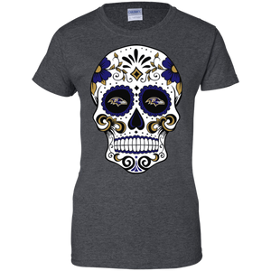 Baltimore Ravens Sugar Skull T-Shirt For Women