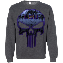 Load image into Gallery viewer, LSU Tigers Football The Punisher Skull Sweatshirt