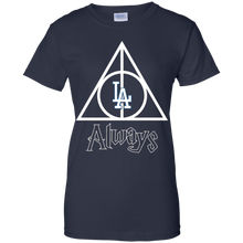 Load image into Gallery viewer, Deathly Hallows For Los Angeles Dodgers And Harry Potter Fans T-Shirt For Women