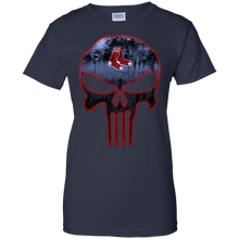 Load image into Gallery viewer, Boston Red Sox Baseball The Punisher Skull T-Shirt For Women