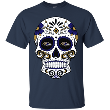 Load image into Gallery viewer, Baltimore Ravens Sugar Skull T - Shirt For Men