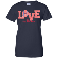 Load image into Gallery viewer, Glitter Love For Atlanta Braves Fans T-Shirt For Women