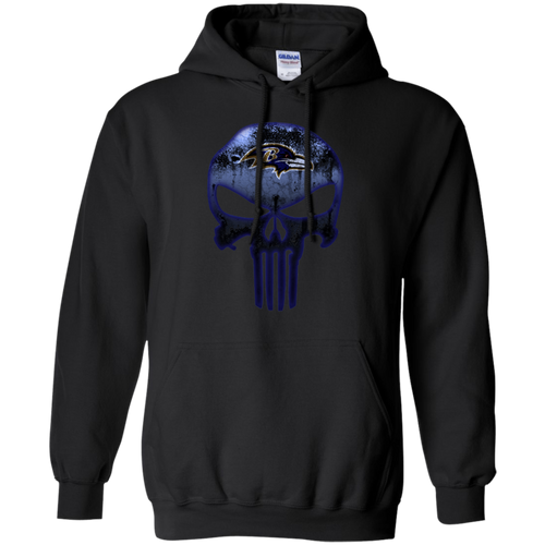 Baltimore Ravens Football The Punisher Skull Hoodie Shirt