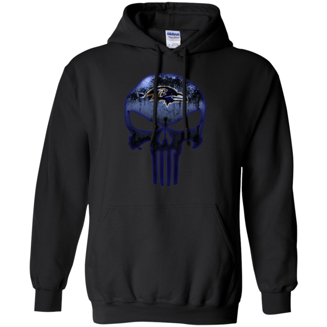 Baltimore Ravens Football The Punisher Skull Hoodie Shirt