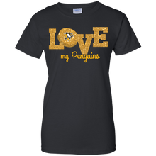 Load image into Gallery viewer, Glitter Love For Pittsburgh Penguins Fans T-Shirt For Women