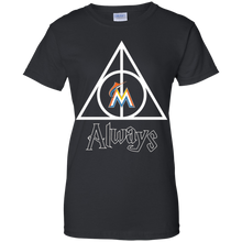 Load image into Gallery viewer, Deathly Hallows For Miami Marlins And Harry Potter Fans T-Shirt For Women