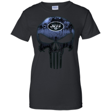 Load image into Gallery viewer, New York Jets Football The Punisher Skull T-Shirt For Women