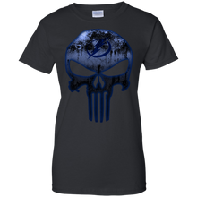 Load image into Gallery viewer, Tampa Bay Lightning Hockey The Punisher Skull T-Shirt For Women