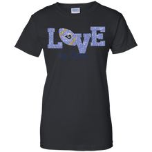 Load image into Gallery viewer, Glitter Love For Los Angeles Rams Fans T-Shirt For Women
