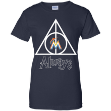 Load image into Gallery viewer, Deathly Hallows For Miami Marlins And Harry Potter Fans T-Shirt For Women