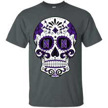 Load image into Gallery viewer, Northwestern Wildcats Sugar Skull T - Shirt For Men