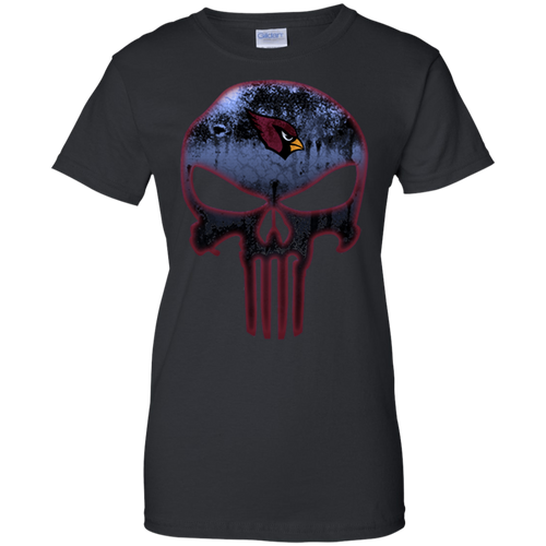 Arizona Cardinals Football The Punisher Skull T-Shirt For Women