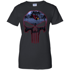 Arizona Cardinals Football The Punisher Skull T-Shirt For Women