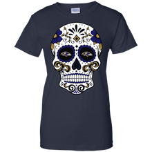 Load image into Gallery viewer, Baltimore Ravens Sugar Skull T-Shirt For Women