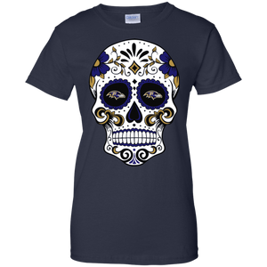 Baltimore Ravens Sugar Skull T-Shirt For Women