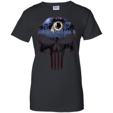 Load image into Gallery viewer, Washington Redskins Football The Punisher Skull T-Shirt For Women