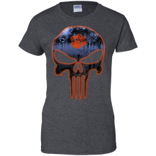 Load image into Gallery viewer, Clemson Tiger_Paw Football The Punisher Skull T-Shirt For Women