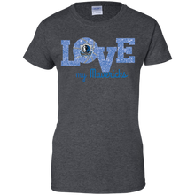 Load image into Gallery viewer, Glitter Love For Dallas Mavericks Fans T-Shirt For Women