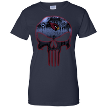 Load image into Gallery viewer, Arizona Cardinals Football The Punisher Skull T-Shirt For Women