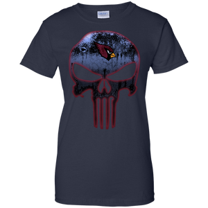 Arizona Cardinals Football The Punisher Skull T-Shirt For Women