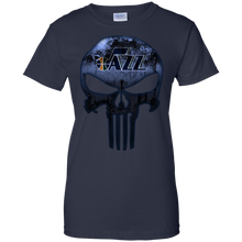 Load image into Gallery viewer, Utah Jazz Basketball The Punisher Skull T-Shirt For Women