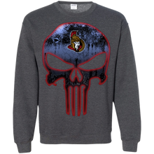 Load image into Gallery viewer, Ottawa Senators Hockey The Punisher Skull Sweatshirt