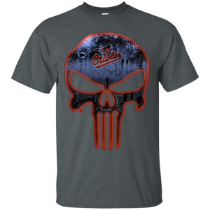 Baltimore Orioles Baseball The Punisher Skull T - Shirt For Men