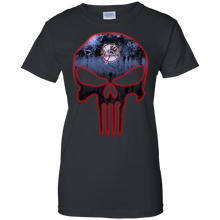 Load image into Gallery viewer, New York Yankees Baseball The Punisher Skull T-Shirt For Women
