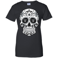 Load image into Gallery viewer, Oakland Raiders Sugar Skull T-Shirt For Women