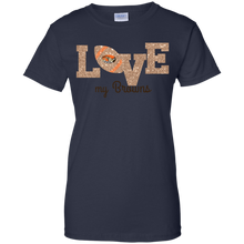 Load image into Gallery viewer, Glitter Love For Cleveland Browns Fans T-Shirt For Women