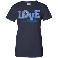 Load image into Gallery viewer, Glitter Love For Dallas Mavericks Fans T-Shirt For Women
