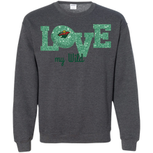 Load image into Gallery viewer, Glitter Love For Minnesota Wild Fans Sweatshirt